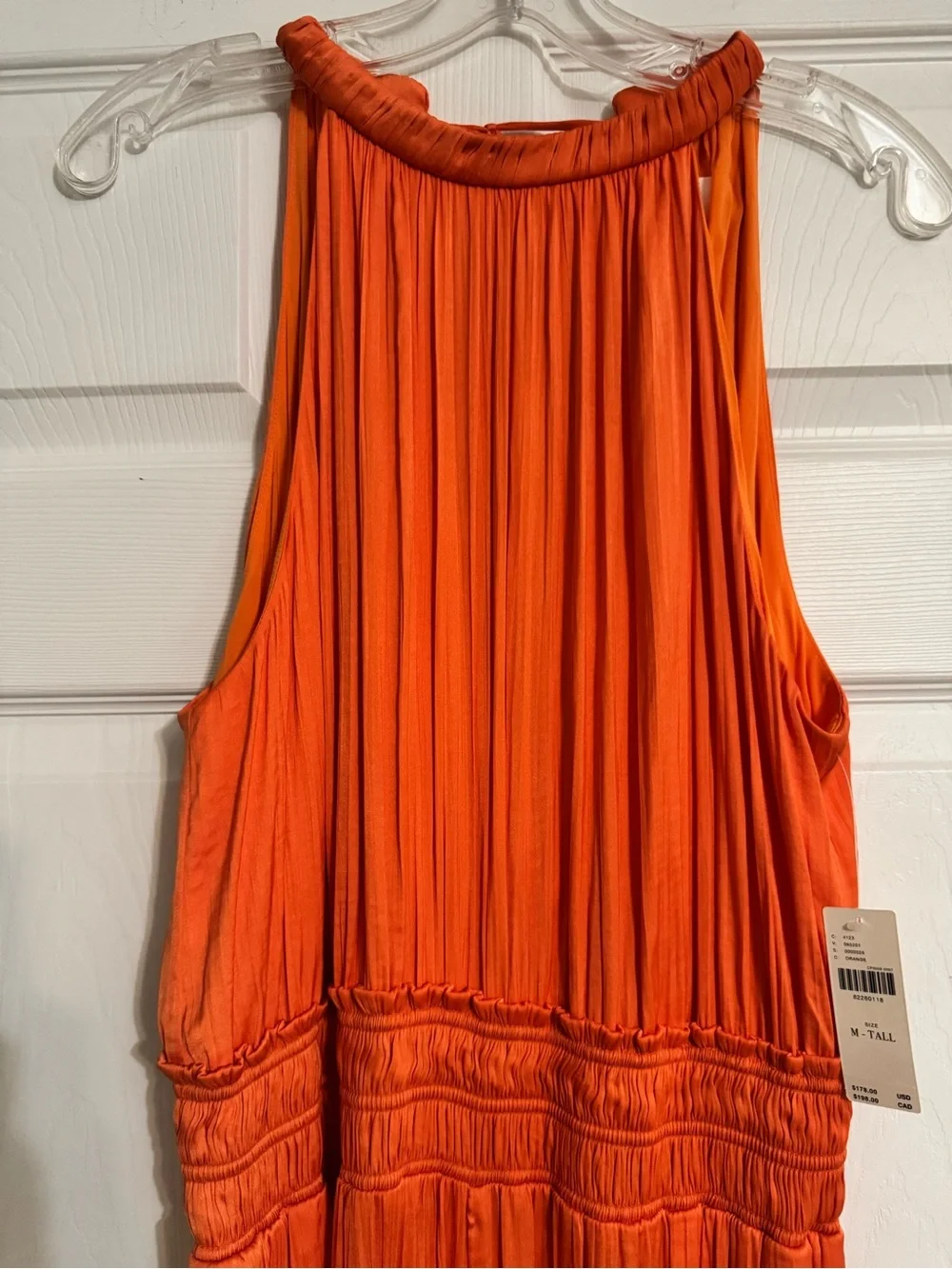 NWT Anthropologie Somerset Halter Jumpsuit M Tall Orange Wide Leg
